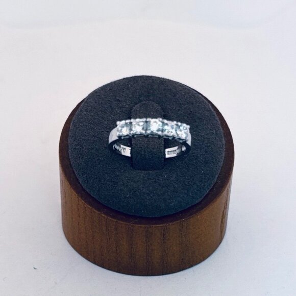 Designer Jewelry - Vintage 925 Sterling Silver Five Stone CZ Band Ring Size 6.75 Estate Jewelry